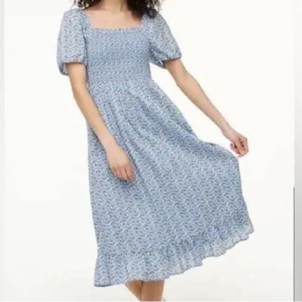 J.Crew off the shoulder puff sleeve floral dress